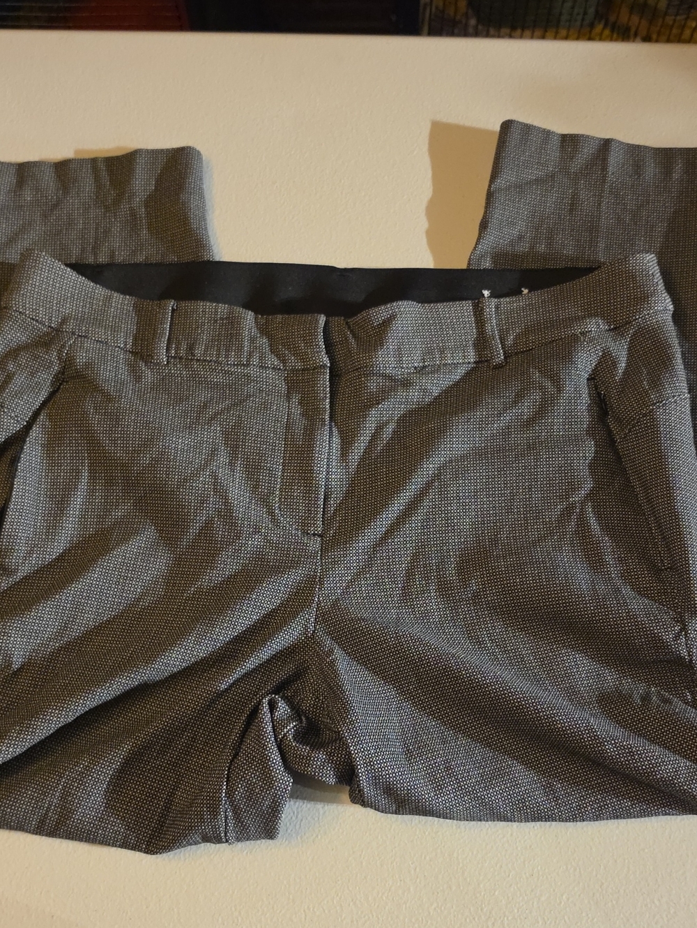 Lane Bryant Gray Micro-Textured Straight Leg Trousers